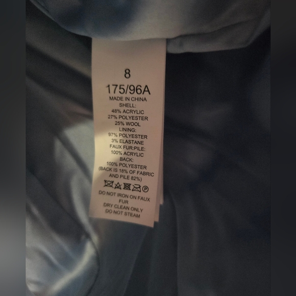 Kate Spade New York Fluffy Faux Fur Trimmed Belted Coat, Sz 8 - Picture 5 of 5